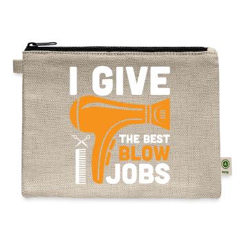 I give the best blow jobs - Hemp Carry All Pouch - natural - Front