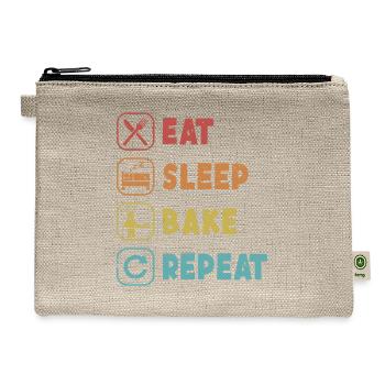 Eat Sleep Bake Repeat Bread Dough Bread Maker - Hemp Carry All Pouch - natural - Front
