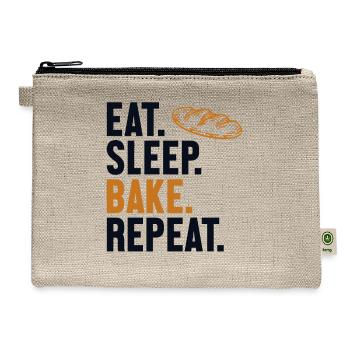 Eat Sleep Bake Repeat Bread Maker Bread Dough - Hemp Carry All Pouch - natural - Front