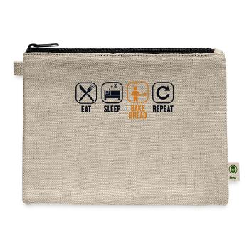 Eat Sleep Bake Bread Repeat Bread Dough Lover - Hemp Carry All Pouch - natural - Front