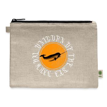 Narwhal Unicorn Of The Sea Animal Lover Retro Pun - Hemp Carry All Pouch - natural - Front