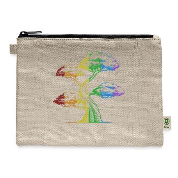 Bonsai LGBT Rainbow Indoor Bonsai Bonsai Pots - Hemp Carry All Pouch - natural - Front