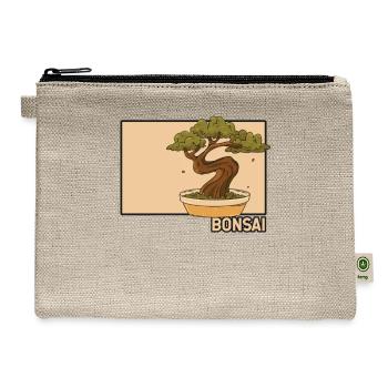 Bonsai Doodle Chinese Hanzi Indoor Bonsai Bonsai - Hemp Carry All Pouch - natural - Front