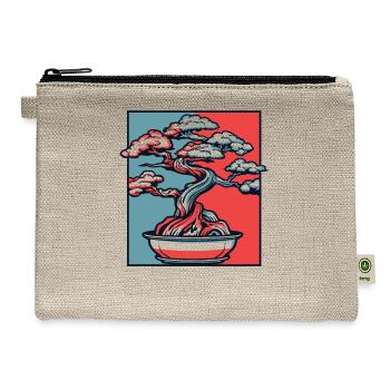 Bonsai Portrait Bonsai Pots Penjing Indoor Bonsai - Hemp Carry All Pouch - natural - Front