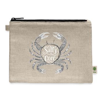 Salty To The Core Crab - Hemp Carry All Pouch - natural - Front
