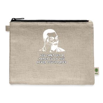No Paper Cuts, No Paper Design Funny Meme - Hemp Carry All Pouch - natural - Front
