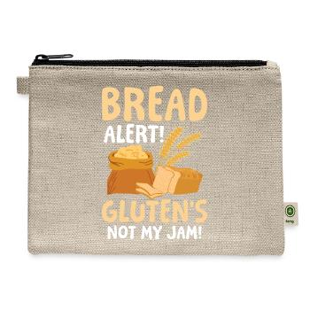 Bread alert Gluten's not my jam for a No Bread - Hemp Carry All Pouch - natural - Front