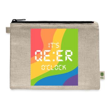 IT'S QUEER O'CLOCK - Hemp Carry All Pouch - natural - Front