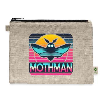 Retro Mothman Cryptid Design - Hemp Carry All Pouch - natural - Front