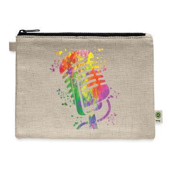 Microphone Poetry Slam Podcast Singer - Hemp Carry All Pouch - natural - Front