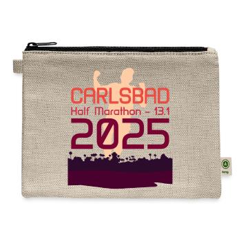 Carlsbad - Half Marathon – 13.1 – 2025 - Hemp Carry All Pouch - natural - Front