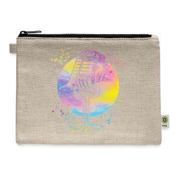 Microphone Poetry Slam Podcast Singer - Hemp Carry All Pouch - natural - Front