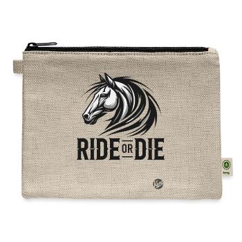 Ride or Die – Equestrian Spirit - Hemp Carry All Pouch - natural - Front