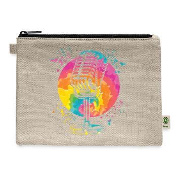 Microphone Poetry Slam Podcast Singer - Hemp Carry All Pouch - natural - Front