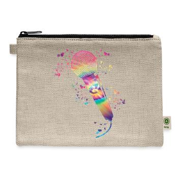 Microphone Poetry Slam Podcast Singer - Hemp Carry All Pouch - natural - Front