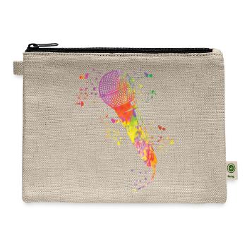 Microphone Poetry Slam Podcast Singer - Hemp Carry All Pouch - natural - Front