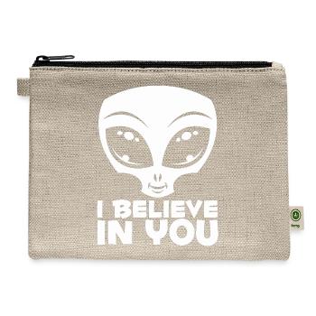 I Believe In You Alien In White - Hemp Carry All Pouch - natural - Front