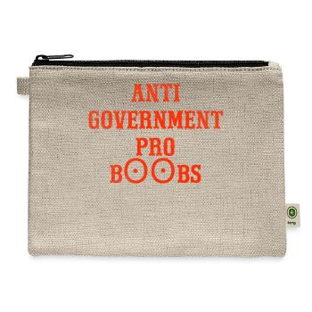 Anti government pro boobs - Hemp Carry All Pouch - natural - Front