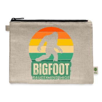 Bigfoot Retro Sunset T-Shirt – Cool Cryptid Design - Hemp Carry All Pouch - natural - Front