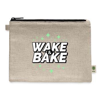Wake and Bake Microphone Design - Hemp Carry All Pouch - natural - Front