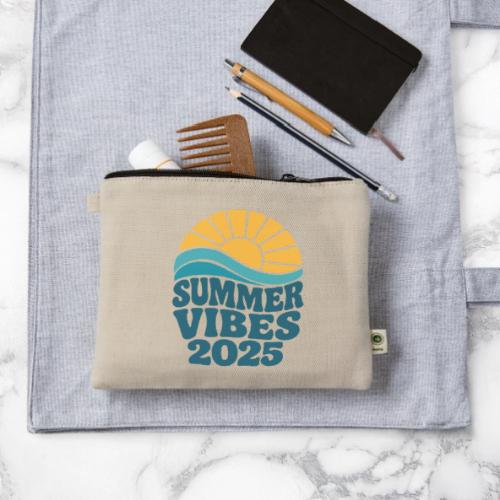 Summer Vibes 2025 Retro Sunset T-Shirt | Fun Beach - Hemp Carry All Pouch