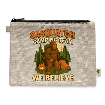  Sasquatch Camping Team – We Believe - Hemp Carry All Pouch - natural - Front