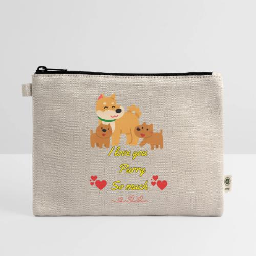 Cute Dog Family Love – “I Love You Purry So much - Hemp Carry All Pouch