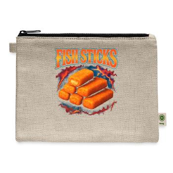 Fish Sticks Favorite Food Weird 90s Fish Sticks - Hemp Carry All Pouch - natural - Front