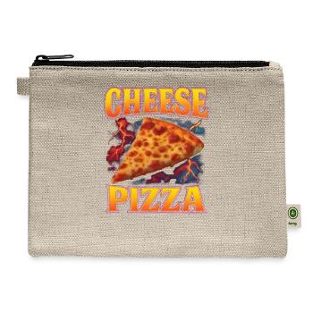 Cheese Pizza Favorite Food Weird 90s Cheese Pizza - Hemp Carry All Pouch - natural - Front