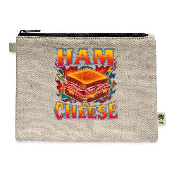 Ham And Cheese Sandwich Favorite Food Weird 90s - Hemp Carry All Pouch - natural - Front