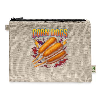 Corn Dogs Favorite Food Funny Weird 90s Corn Dogs - Hemp Carry All Pouch - natural - Front