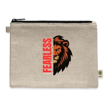 Fearless Lion Shirt - Hemp Carry All Pouch - natural - Front