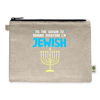 Hanukkah Christmas Holiday Chanukkah - Hemp Carry All Pouch - natural - Front