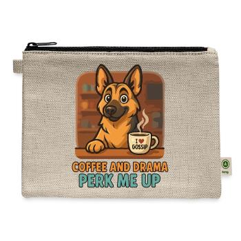 Coffee Drama Perk Me Up Pup - Hemp Carry All Pouch - natural - Front