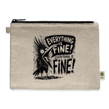 Funny Crow in Fire - Hemp Carry All Pouch - natural - Front