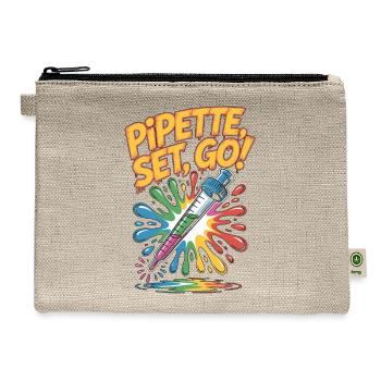 Lab Technician Pipette Set Go Medical Technologist - Hemp Carry All Pouch - natural - Front