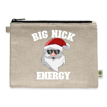 Santa Claus Funny Christmas Big Nick Energy - Hemp Carry All Pouch - natural - Front