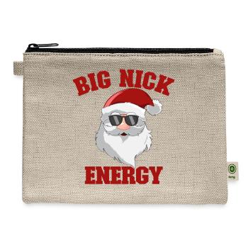 Santa Claus Funny Christmas Big Nick Energy - Hemp Carry All Pouch - natural - Front