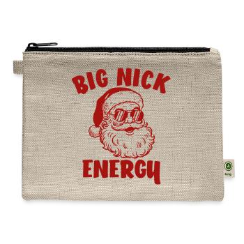 Santa Claus Funny Christmas Big Nick Energy - Hemp Carry All Pouch - natural - Front