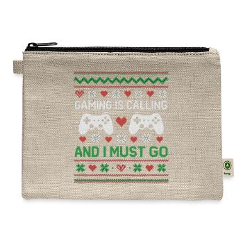 Gaming is Calling I Must Go - Hemp Carry All Pouch - natural - Front