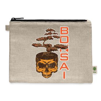 Bonsai Tree Skull Orange Design - Hemp Carry All Pouch - natural - Front