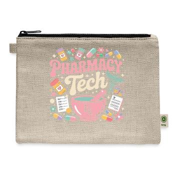 Pharmacy Tech Cute Illustration - Hemp Carry All Pouch - natural - Front