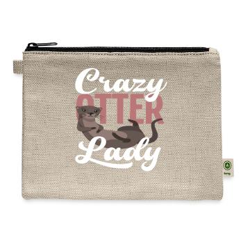 Sea Otter Lady - Hemp Carry All Pouch - natural - Front