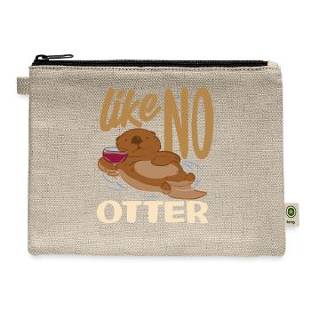 Sea Otter Cartoon Like No Pun - Hemp Carry All Pouch - natural - Front