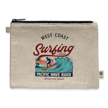 West Coast Surfing Club: Pacific Wave Rider - Hemp Carry All Pouch - natural - Front