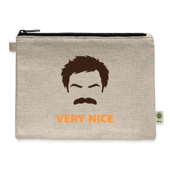 Very Nice Silhouette Mustache Tee - Hemp Carry All Pouch - natural - Front