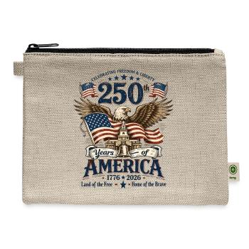 250th Anniversary of America 1776-2026 - Hemp Carry All Pouch - natural - Front