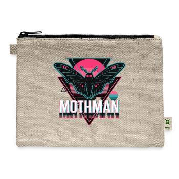  Mothman Retro Vaporwave Cryptid Urban Legend - Hemp Carry All Pouch - natural - Front