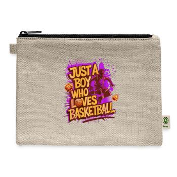 Just a Boy Who Loves Basketball - Hemp Carry All Pouch - natural - Front
