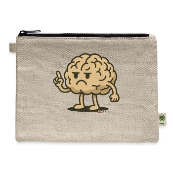 Angry Brain Pointing Finger - Hemp Carry All Pouch - natural - Front